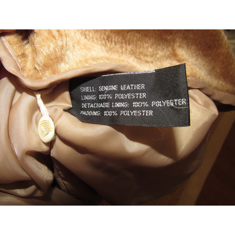 VINTAGE 90s Vilanto Heavyweight Leather Jacket Bomber XL Removable Liner - Picture 11 of 11